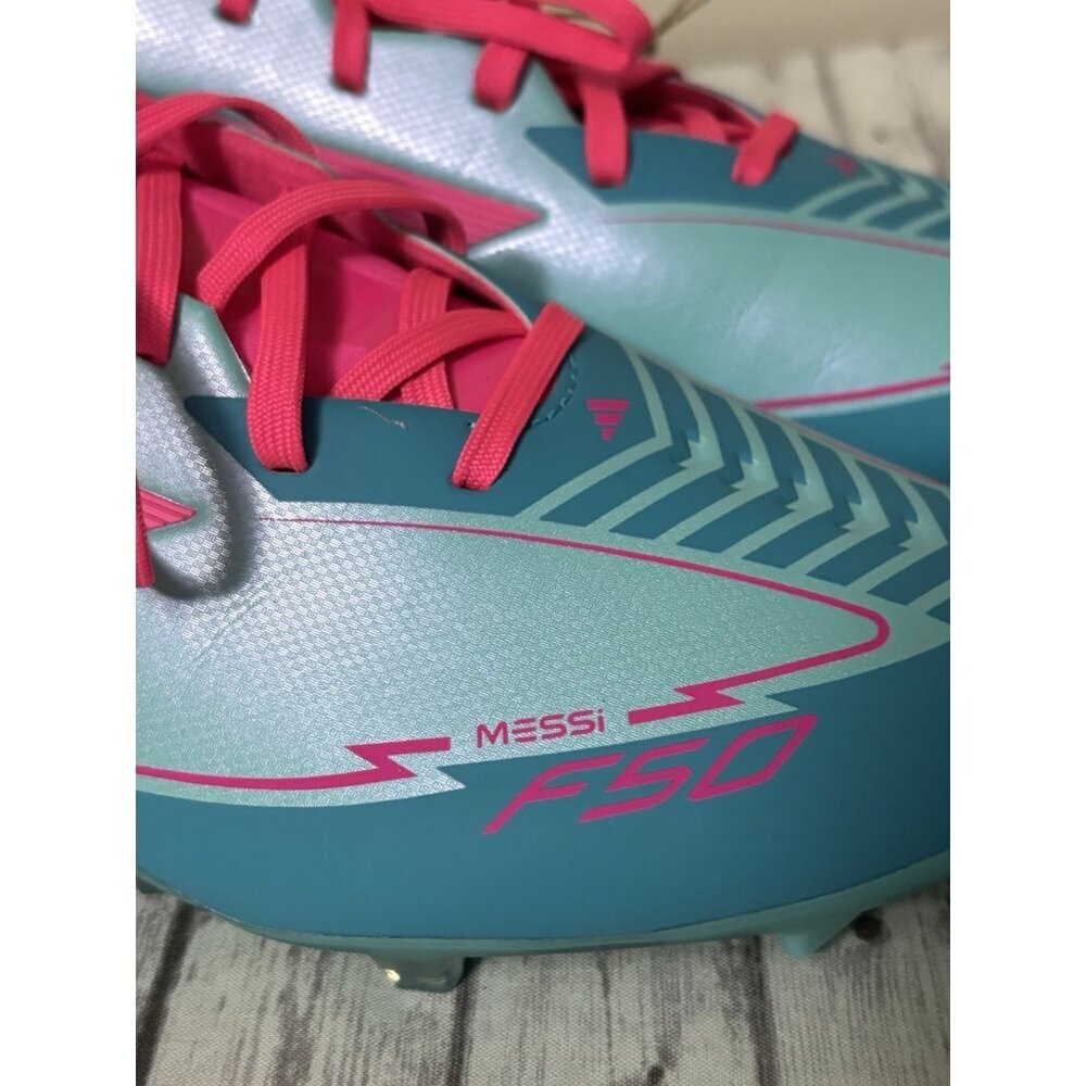 adidas F50 League Messi FG/MG Soccer Cleats Adult Aqua Pink 8.5m/9.5w NEW - Picture 4 of 10